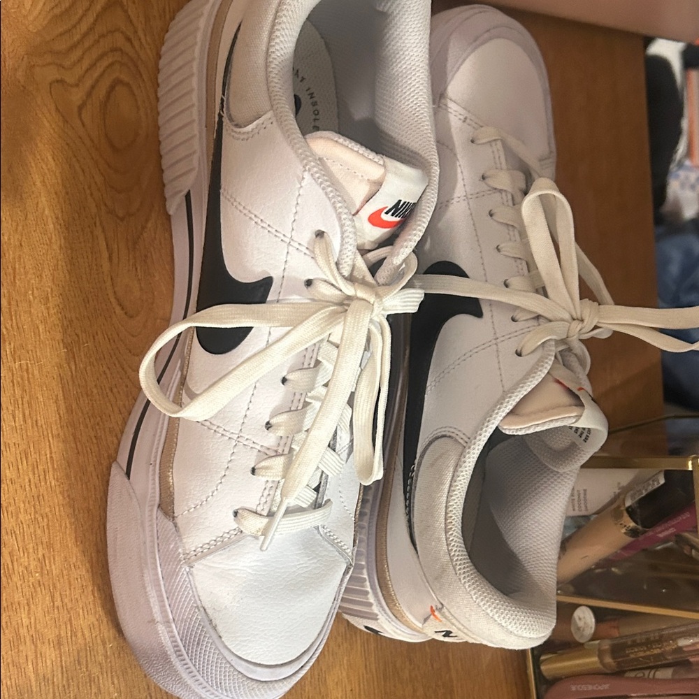 Nike White and Black Athletic Shoes
